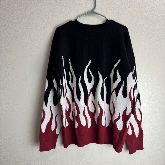 Maener Sweater Flames Vintage Y2K Size XL